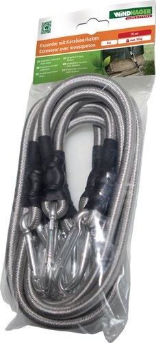 WINDHAGER 10979 Expanderseil  4 Expander und 8 Karabiner Länge 70 cm