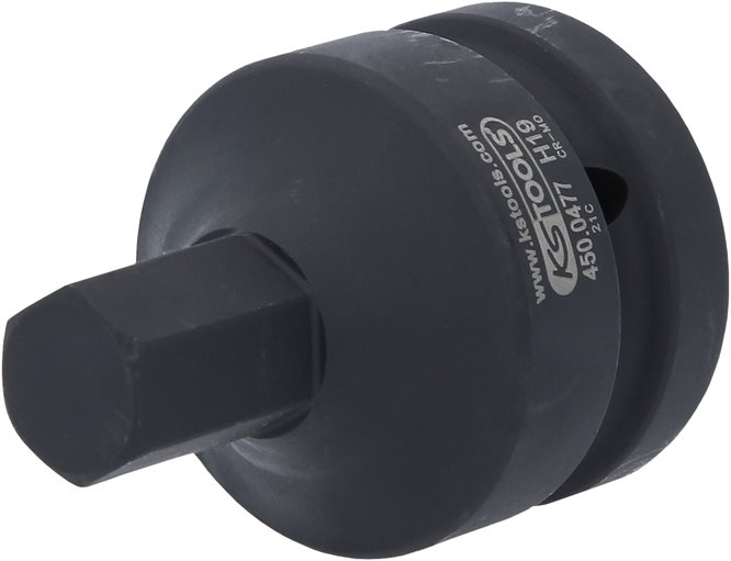 KS Tools 450.0477 1'' Kraft-Bit-Stecknuss Innensechskant, kurz, 19 mm