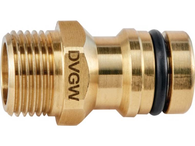 GEKA 46.1823 Gerätestecker GEKA plus KTW Messing  Außengewinde G 3/4 ''