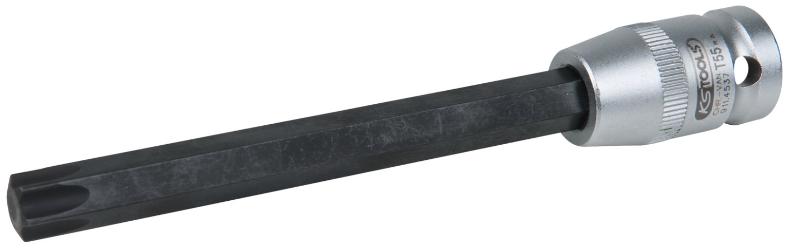 KS Tools 911.4537 1/2 Bit-Stecknuss für Torx-Schrauben, T55, Länge 140 mm, ph