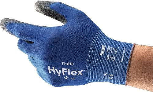 ANSELL 11618070 Handschuhe HyFlex® 11-618 Größe 7 blau/schwarz EN 388 PSA-Katego