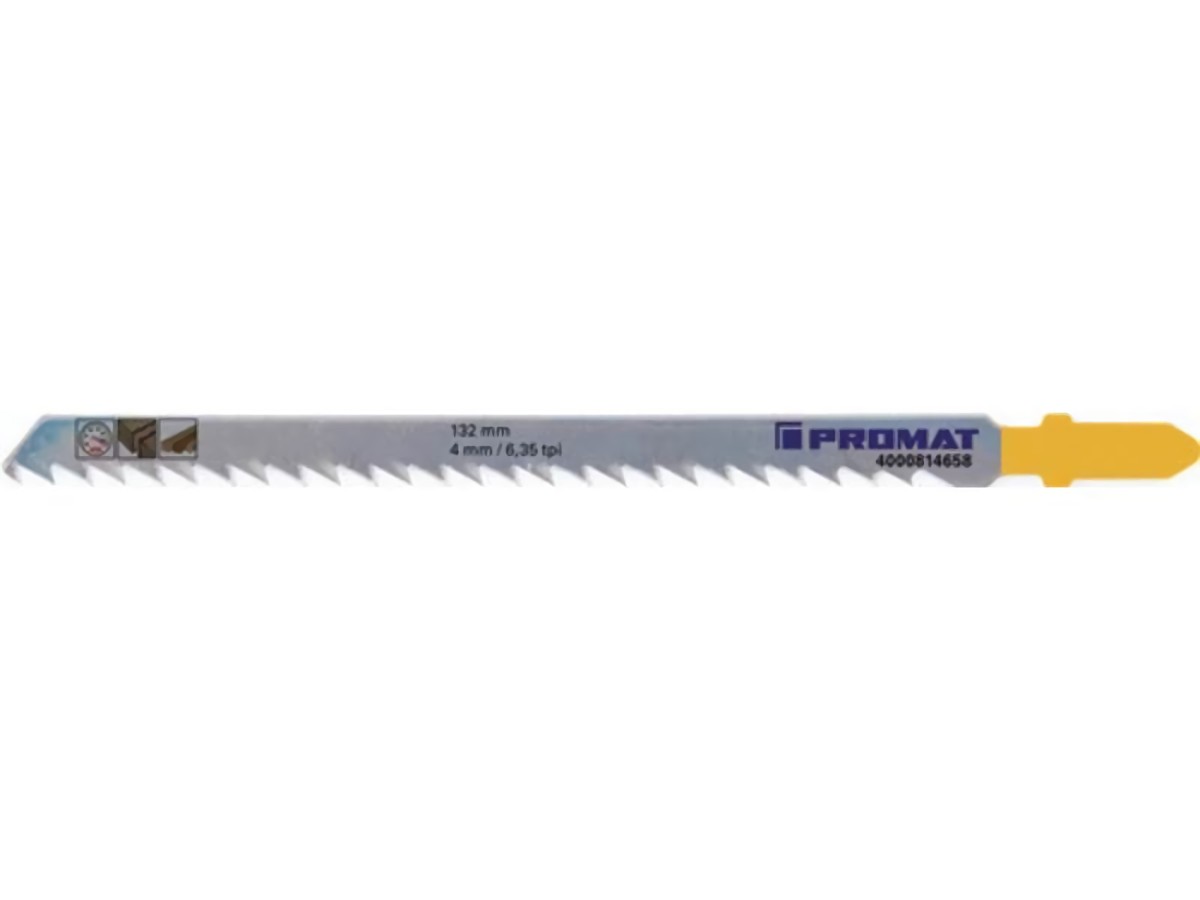 PROMAT  Stichsägeblatt  Gesamtlänge 132 mm Zahnteilung 4 mm Stärke 1,27 mm HCS
