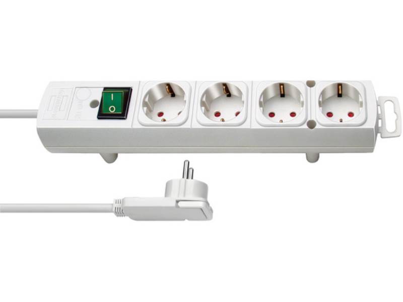 BRENNENSTUHL 1153120100 Mehrfach-Steckdosenleiste, weiss 2m Winkelstecker