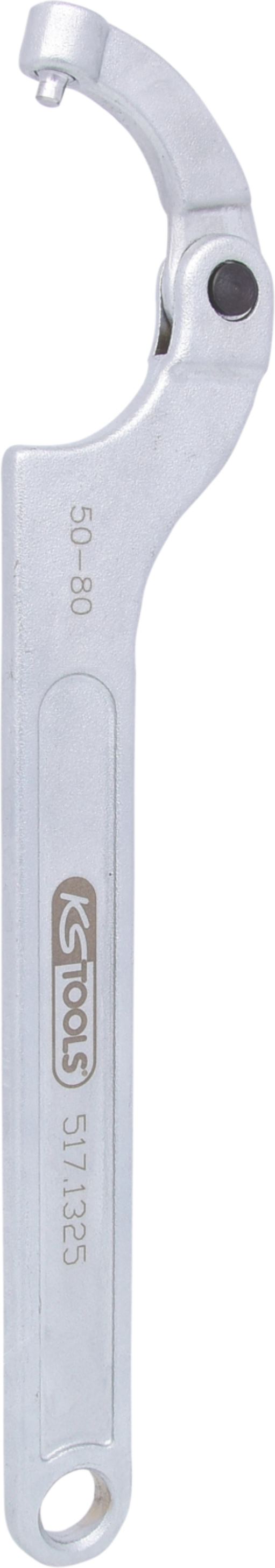 KS Tools 517.1325 Gelenk-Hakenschlüssel mit Zapfen, 50-80mm