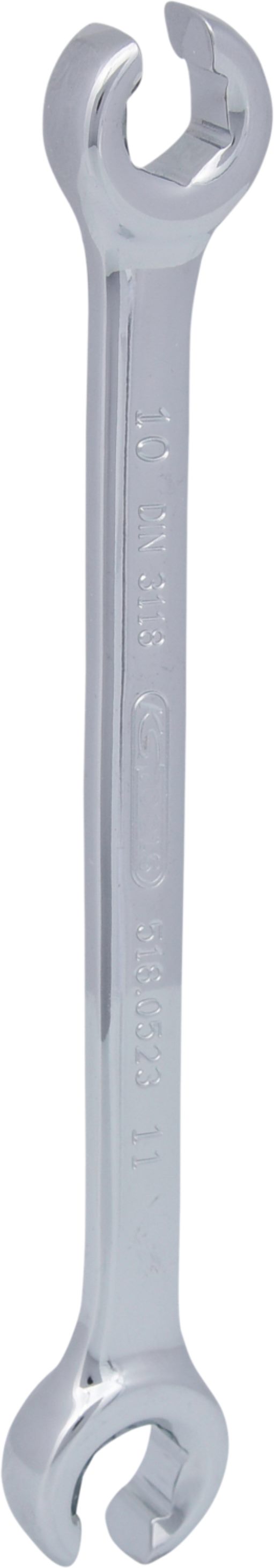 KS Tools 518.0523 CHROMEplus Offener Doppel-Ringschlüssel, abgewinkelt, 10x11mm
