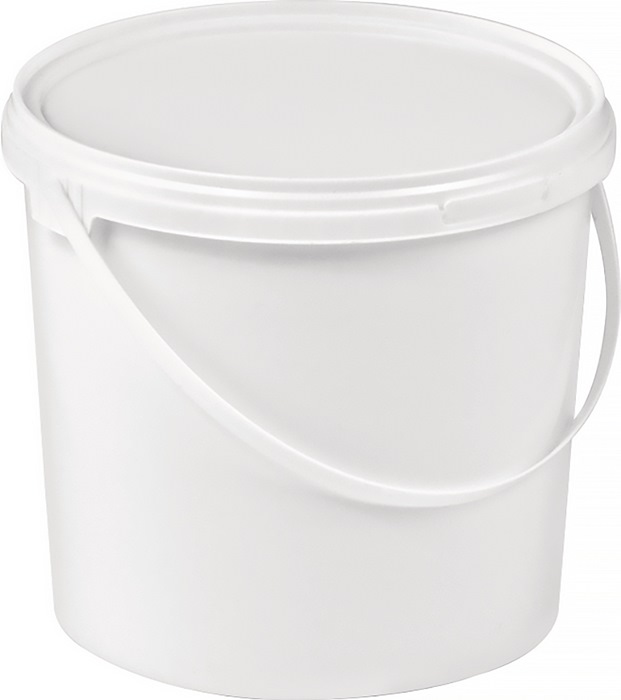 FP-0500 Eimer  5 l Kunststoff, lebensmittelecht weiß mit Bügelgriff und Stülpde