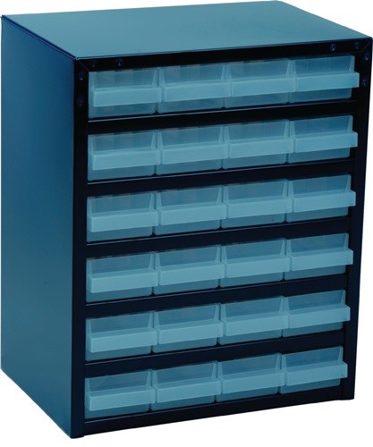 RAACO 137577 Kleinteilemagazin  B357xT255xH435mm Stahlblech 24 Schubladen Poypro
