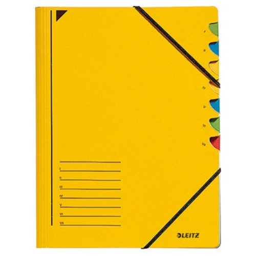 Leitz Ordnungsmappe 39070015 DIN A4 7Fächer farbig Karton gelb