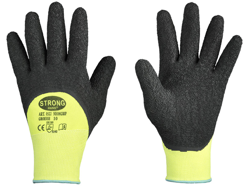 Gr .10 *NEONGRIP* STRONGHAND® HANDSCHUHE gelb *NEONGRIP* STRONGHAND® GLOVES