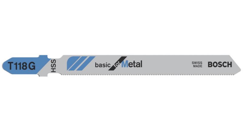 Bosch 2608631012 Stichsägeblatt T 118 G Basic for Metal, 5er-Pack