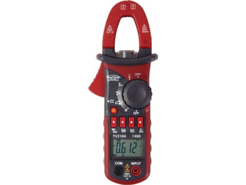 TESTBOY TV 216 N Zangenamperemeter TV 216N 10 mA-600 A AC, 10 mA-600 A DC CAT II