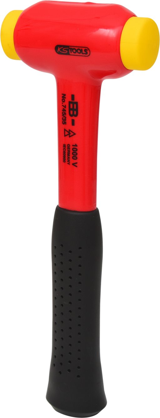 KS Tools 117.1127 Schonhammer mit Schutzisolierung, Kopf Ø 35mm