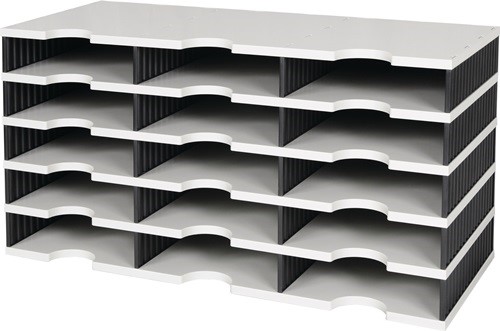 Sortierablage 15 Fächer H363xB723xT331mm Polystyrol grau/schwarz