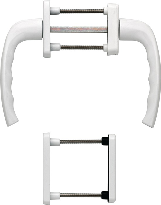 HOPPE 3273901 Balkongarnitur New York 0810/961N/U10/ Aluminium F9016 63-73 mm V