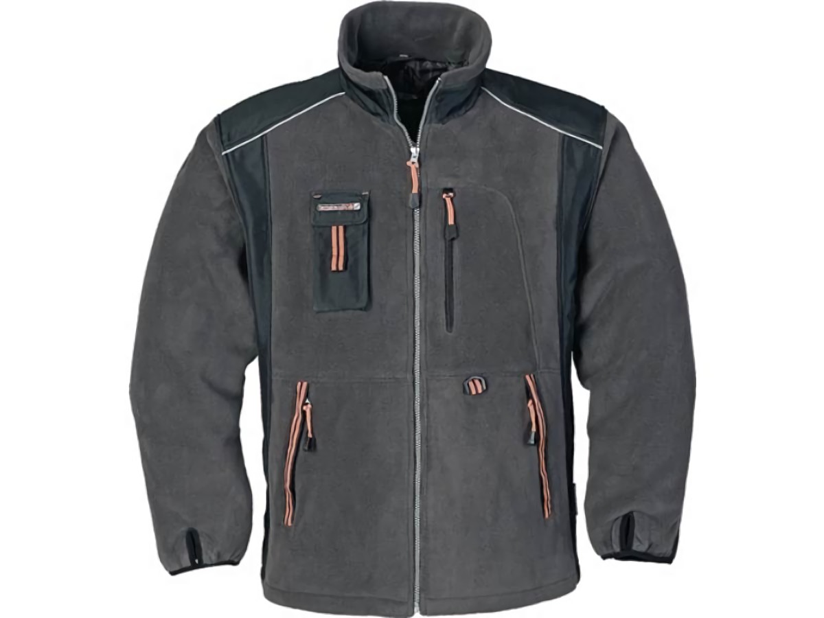 TERRATREND 6657 FB.6351 Fleecejacke  Größe XL dunkelgrau/schwarz/orange