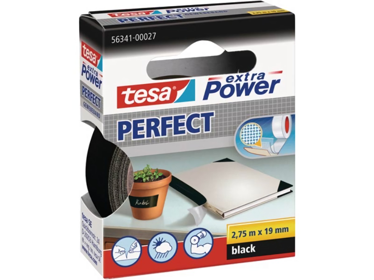 TESA 56341-00027-03 Gewebeband extra Power® 56341 schwarz 2,75 m  19mm