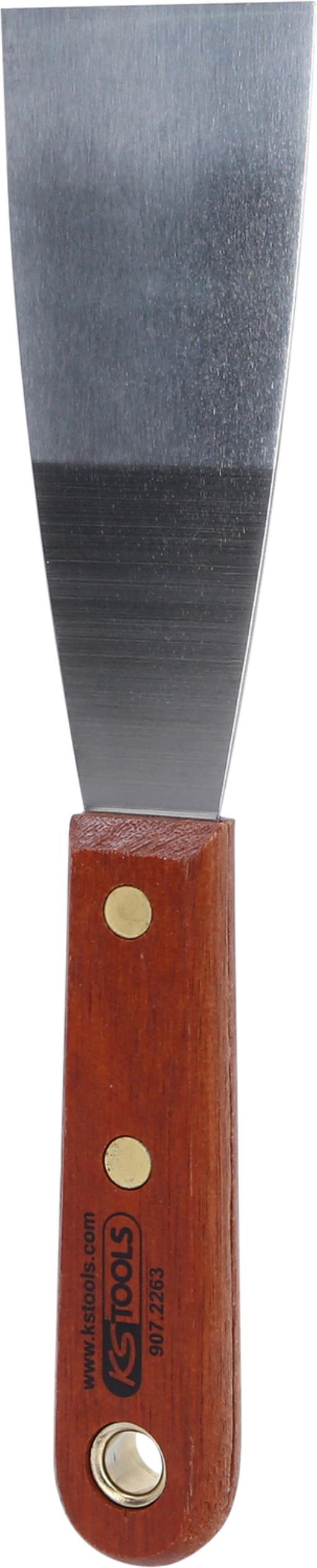 KS Tools 907.2263 EDELSTAHL Spachtel, 50mm, mit Holzgriff