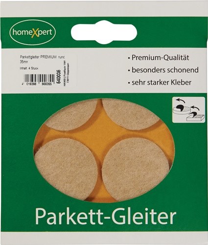 540035 Parkettgleiter 35 mm Filz natur rund selbstklebend