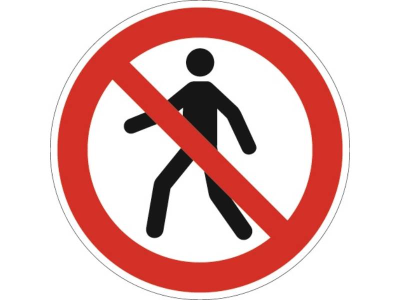 Verbotszeichen ASR A1.3/DIN EN ISO 7010 Fußgänger verboten Kunststoff