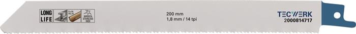TECWERK 2000814717 Säbelsägeblatt L.200mm B.19mm TPI 14 1,8mm 5 St./Karte