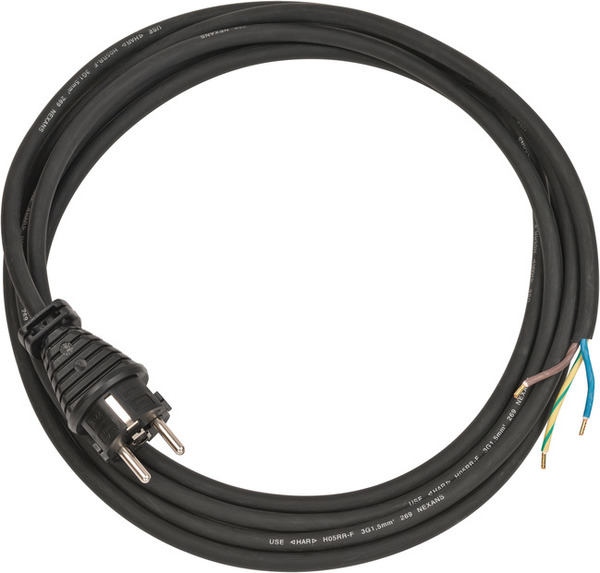 BRENNENSTUHL 1160330 Anschlussleitung 3m H05RR-F3G1.5 schwarz, mit Stecker