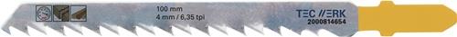 TECWERK 2000814654 Stichsägeblatt Gesamt-L.100mm Zahnt.4mm S.1,27mm HCS 5 St./Ka