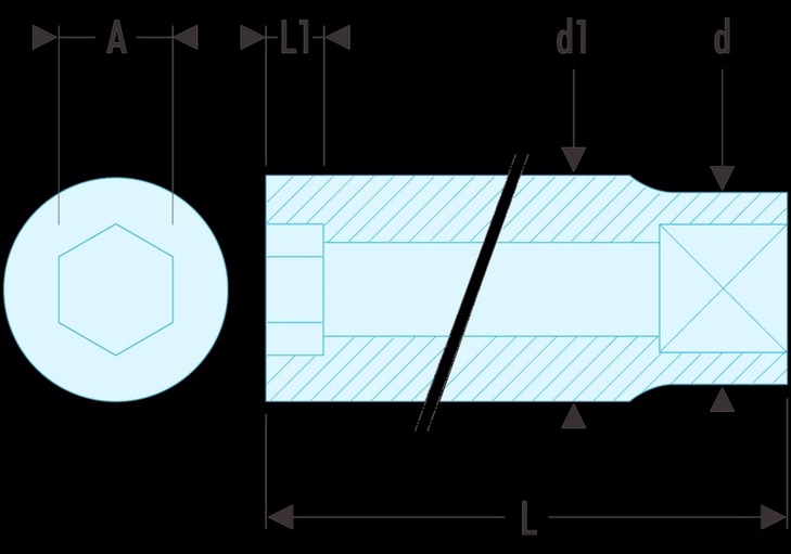 Facom R.5.5LA Steckschluessel 1/4'' 6-Kant lang 5,5mm