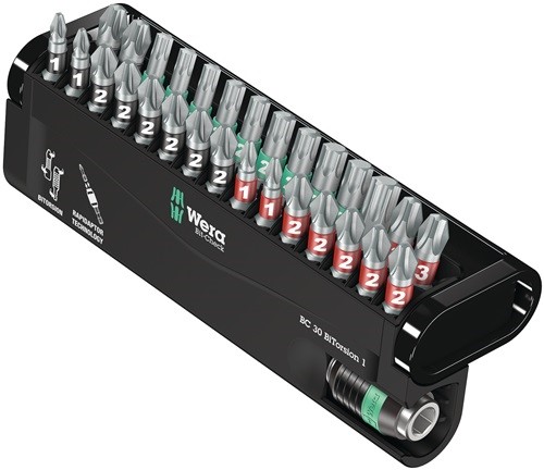 WERA 5057430001 Bitsortiment Bit-Check 30 BiTorsion 1 30-teilig PH/PZD/TX