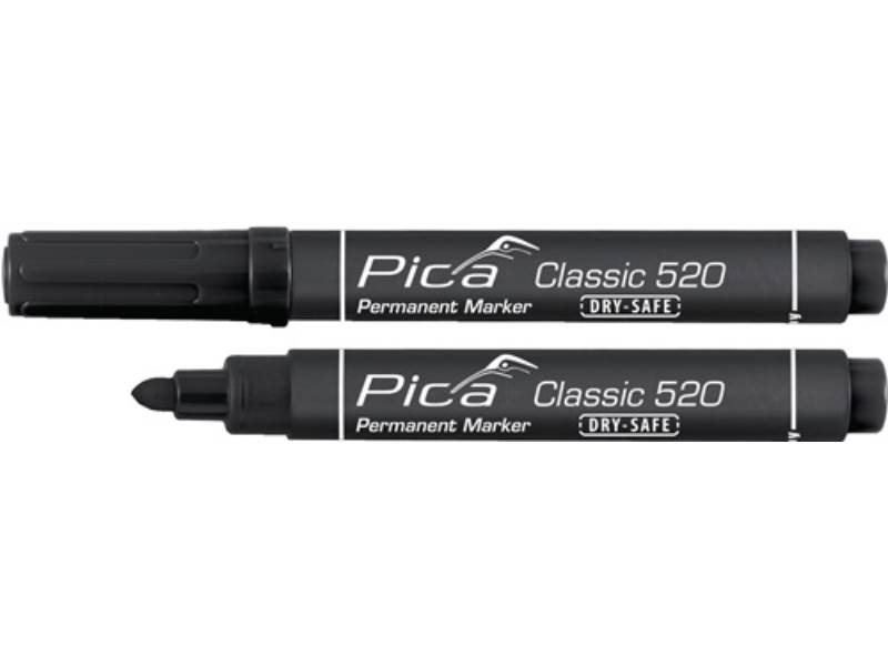 PICA 520/46 Permanentmarker Classic schwarz Strichbreite 1 - 4 mm Rundspitze