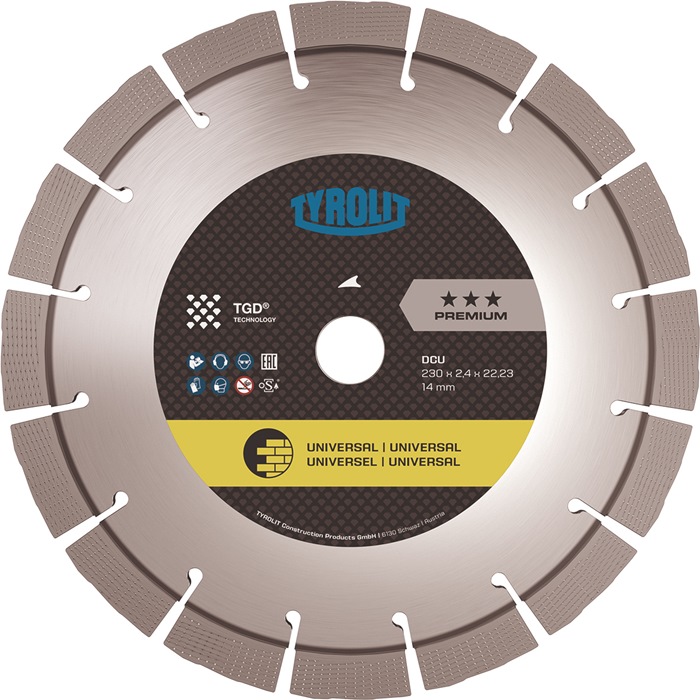 TYROLIT 34434386 Diamanttrennscheibe Premium DCU Ø 230 mm Bohrung 22,23 mm TGD®