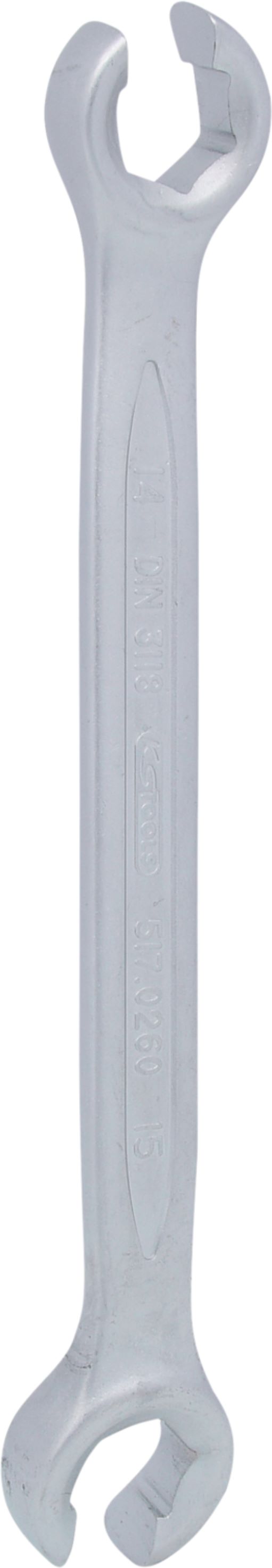 KS Tools 517.0260 CLASSIC Offener Doppel-Ringschlüssel, abgewinkelt, 14x15mm