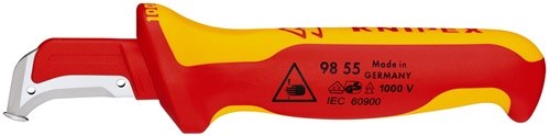 KNIPEX 98 55 Abmantelungsmesser  Länge 180 mm Klingenlänge 38 mm VDE Mehrkompone