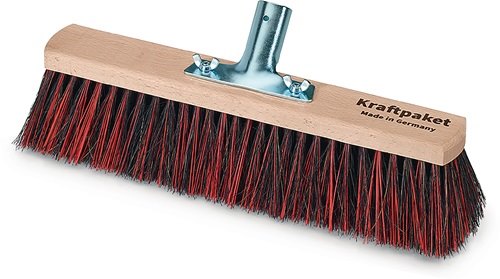 235470 Besen  Arenga/Elastonmischung Länge 600 mm m.Metallstielhalter Flachholz