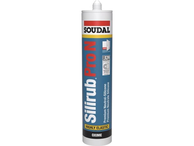 SOUDAL 117152 Silikondichtstoff Silirub Pro N transparent 300 ml