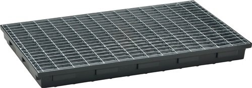 CEMO 8077 Regalwanne  L980xB600xH85mm Polyethylen schwarz mit Gitterrost 30 l