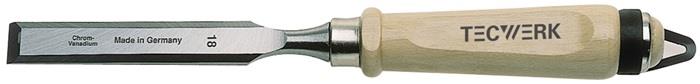 TECWERK 2000815164 Stechbeitel Schneiden-B.4mm m.Zwinge Weißbuchenh.Ulmer Form C