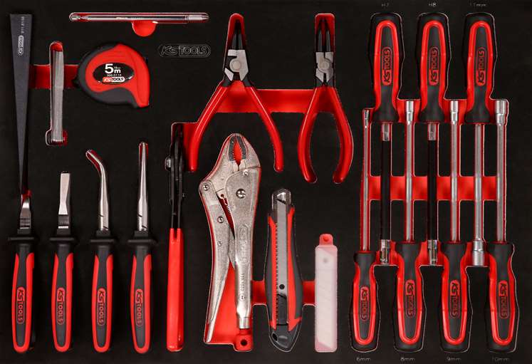 KS-Tools 811.1032 Schraubendreher- / und Zangen-Satz in Schaumstoffeinlage, 32-t