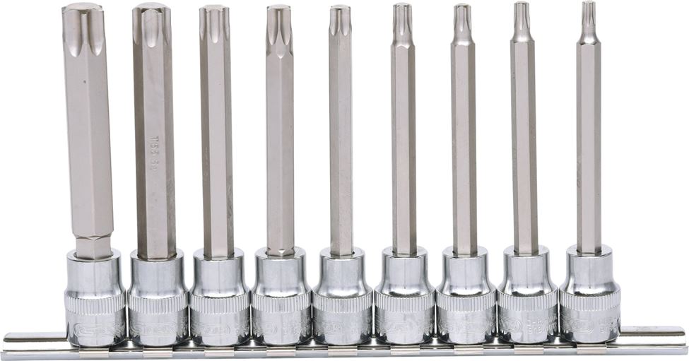 KS Tools 918.1550 3/8'' CHROMEplus Bit-Stecknuss-Satz Torx, lang, 9-tlg. T20-T60