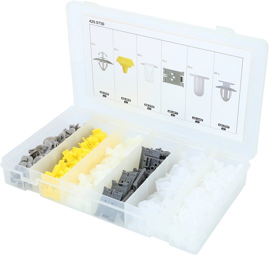 KS Tools 420.0750 Befestigungs-Clip-Satz für Renault, 300-tlg.