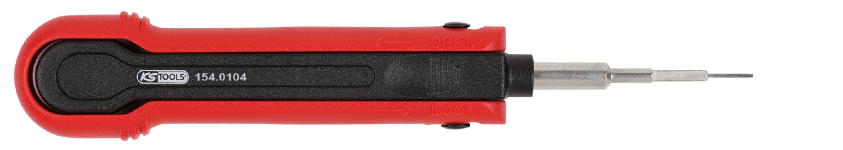 KS Tools 154.0104 Entriegelungswerkzeug für Flachstecker 1,2 mm (AMP Tyco MCP)