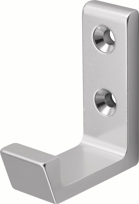 HERMETA 0139-01E Mantelhaken 0139 einfach Ausladung 41 mm Aluminium silberfarbig