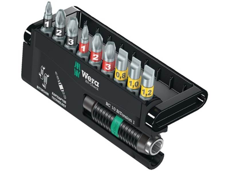 WERA 05057420001 Bitsortiment Bit-Check 12 BiTorsion 1 12-teilig PH/PZD/TX