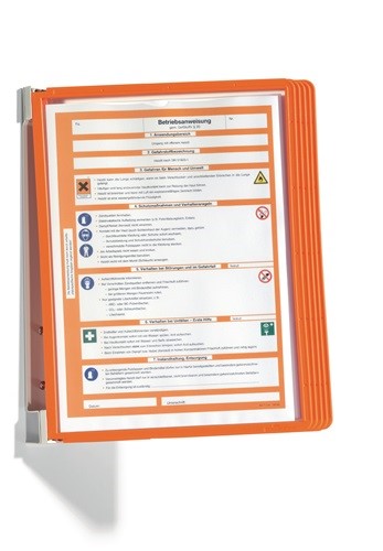 DURABLE 555109 Wandhalter  5 Sichttafeln orange mit Profilrahmenf.