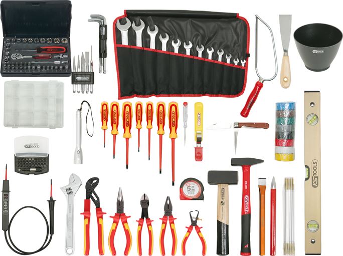 KS Tools 117.0190 Premium Elektriker-Werkzeugkoffer, Nylontasche, 132-tlg.