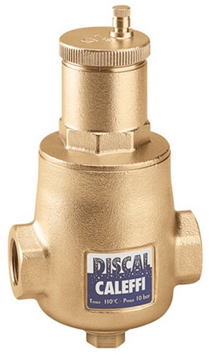 CALEFFI 551006 Luftabscheider 551 Messing, mit Entleerungsstutzen 1Zoll IG Messi