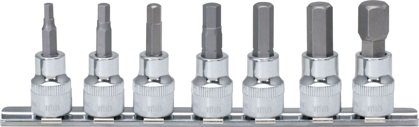 KS Tools 918.1670 1/4'' CHROMEplus Bit-Stecknuss-Satz Innensechskant, 7-tlg.2,5-