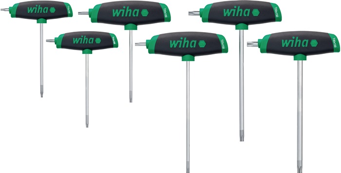 WIHA 45622 Schraubendreher-Satz mit Quergriffen 364DSK T10-T30 TORX® mit Seitena