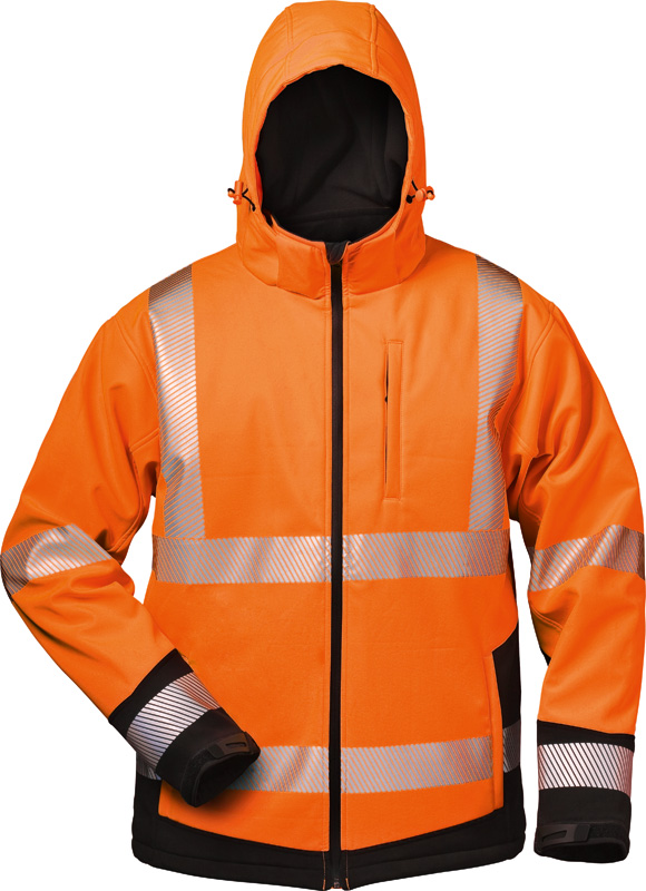 Gr .M (50/52) *LUKAS* WATTIERTE WARNSCHUTZ-SOFTSHELLJACKE orange *LUKAS* PADDED