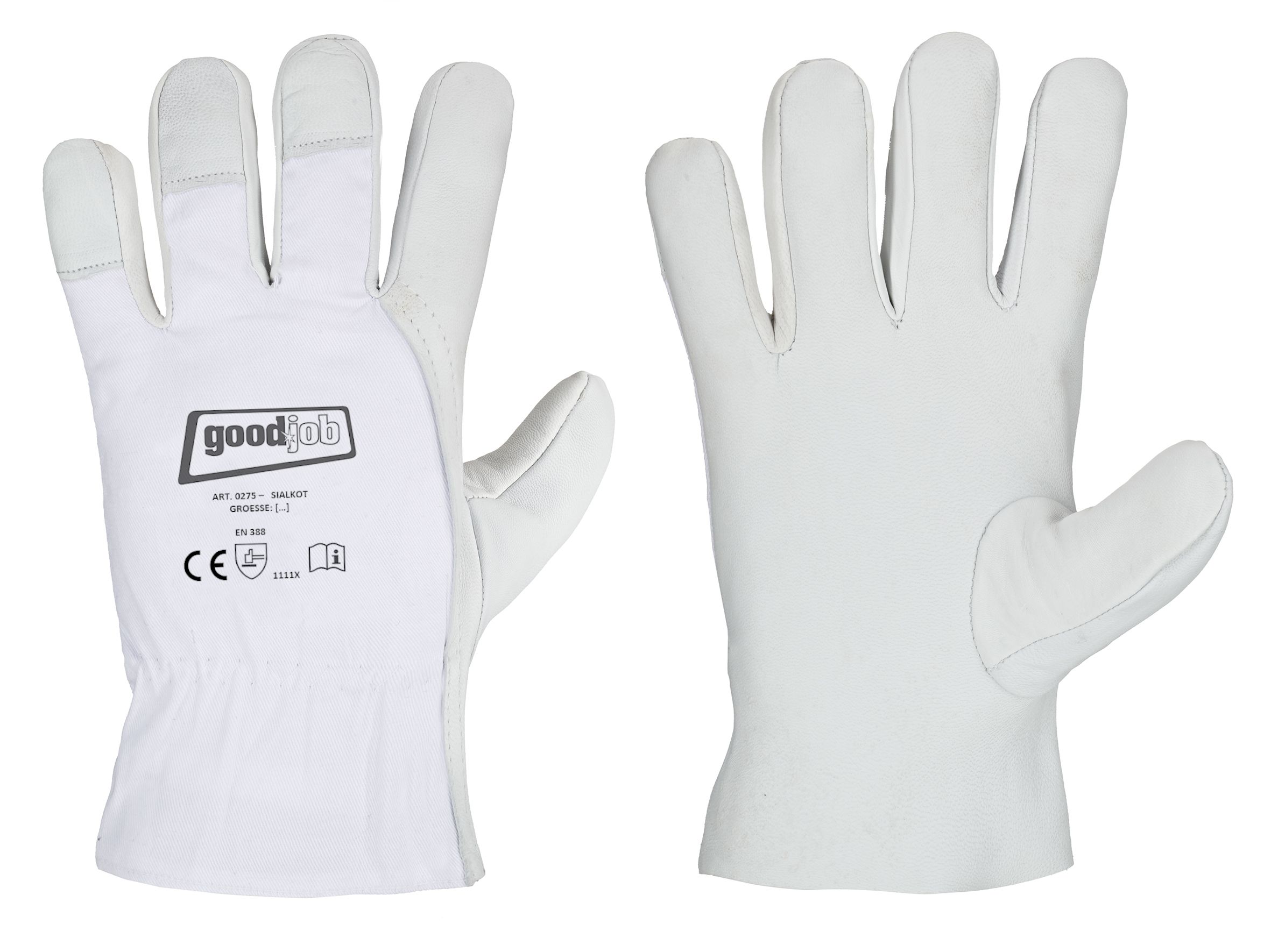 Gr .11 *SIALKOT* GOODJOB® HANDSCHUHE naturfarben *SIALKOT* GOODJOB® SHEEP/GOATSK