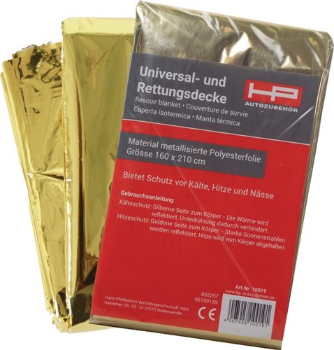 HP AUTOZUBEHÖR 10019 Rettungsdecke DIN 13164 L2100xB1600xH0,2ca.mm Faltmaß ca. 1